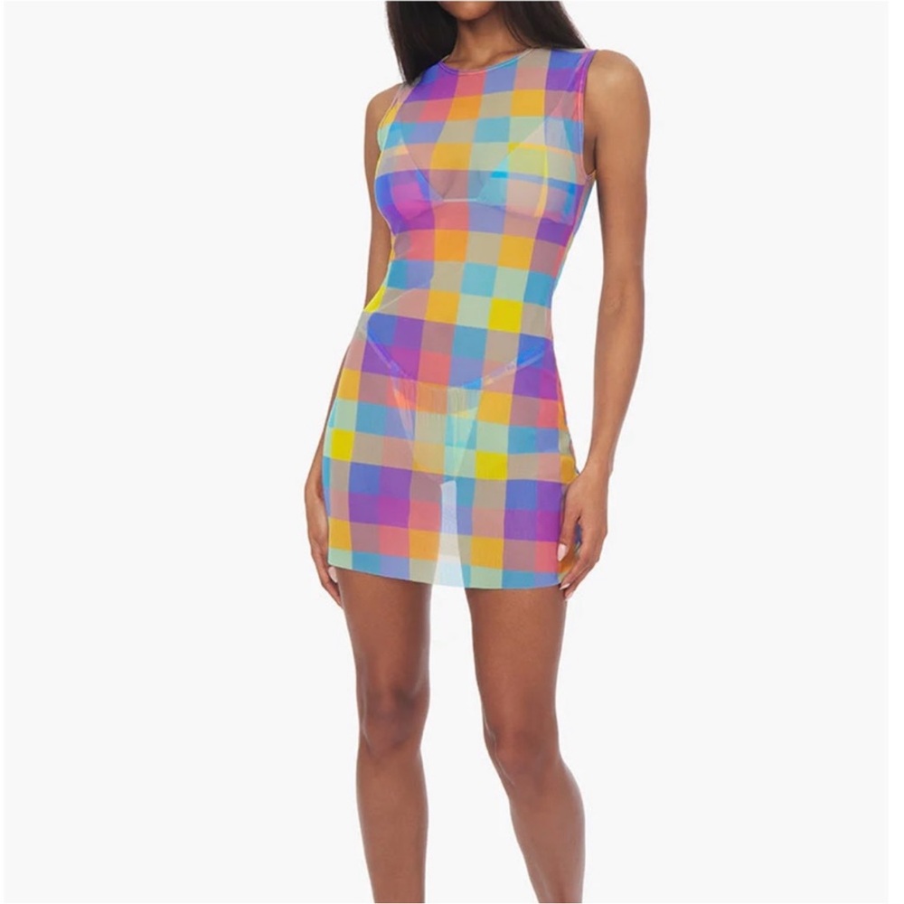 WeWoreWhat Multicolor Checkered Dress